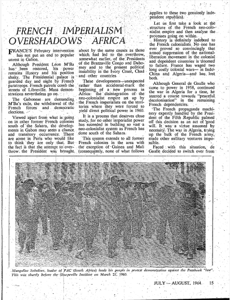 Voice of Africa, juillet-août 1964